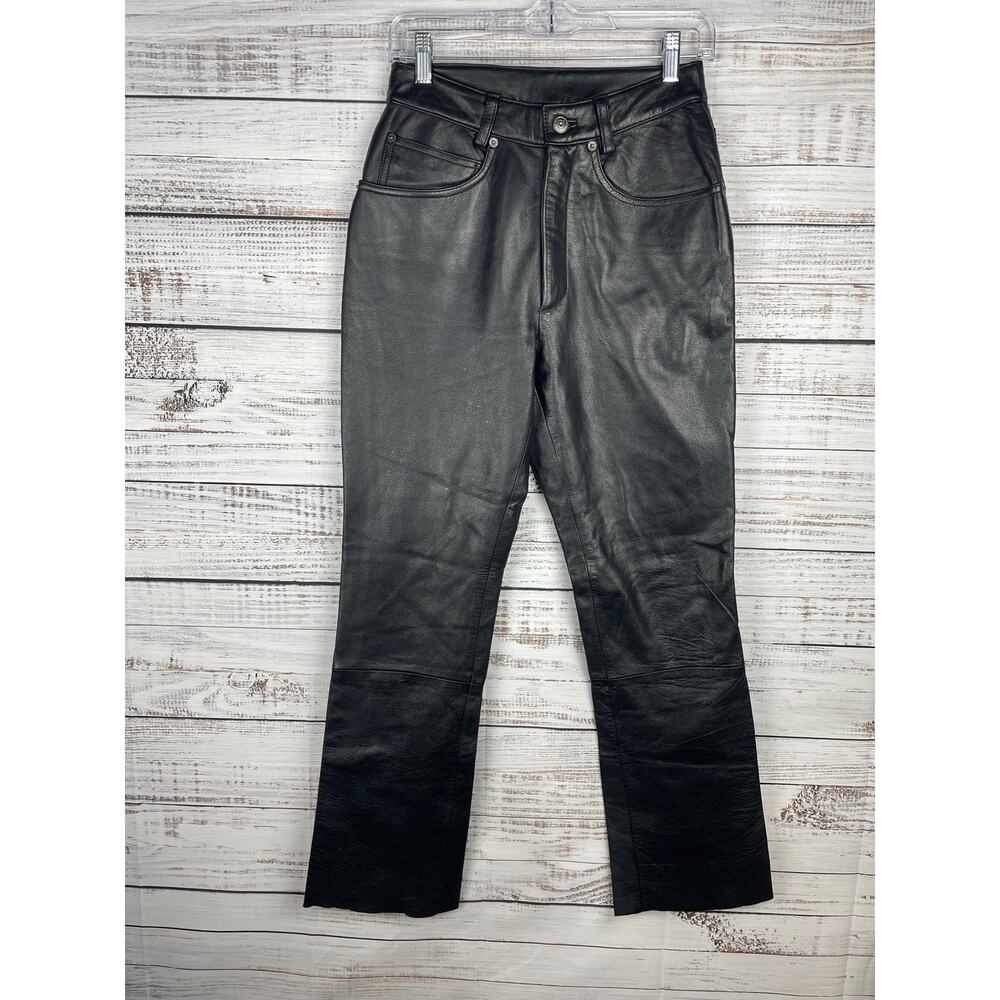 Wilson’s Maxima Genuine Leather Black Straight Leg Pants Y2K Vintage 4 Festival